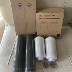 💧 lot de 4 filtres pour purificateur d’eau type berkey – charbon actif + anti fluorure (pf 2)